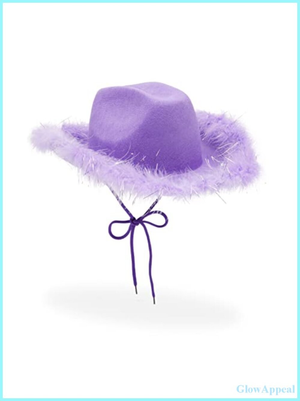 Fluffy Felt Cowboy Hat with Feathers for Costume Party